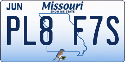 MO license plate PL8F7S