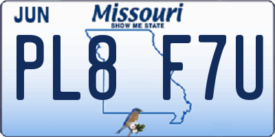 MO license plate PL8F7U