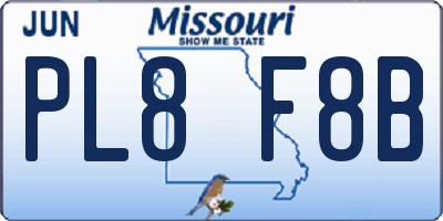 MO license plate PL8F8B