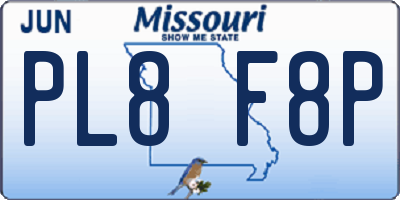 MO license plate PL8F8P