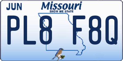 MO license plate PL8F8Q