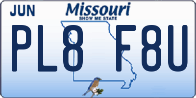 MO license plate PL8F8U
