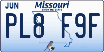 MO license plate PL8F9F
