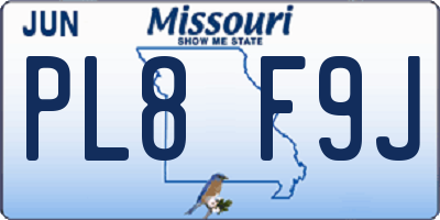MO license plate PL8F9J
