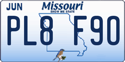 MO license plate PL8F9O