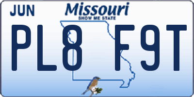 MO license plate PL8F9T