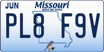 MO license plate PL8F9V