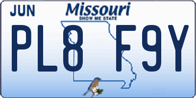 MO license plate PL8F9Y