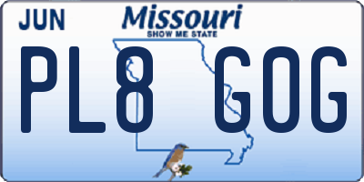MO license plate PL8G0G