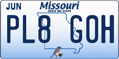 MO license plate PL8G0H