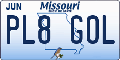 MO license plate PL8G0L