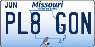 MO license plate PL8G0N