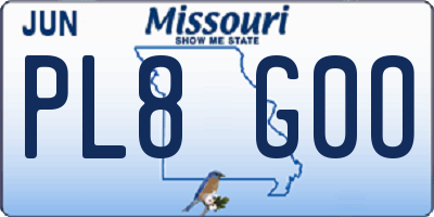 MO license plate PL8G0O