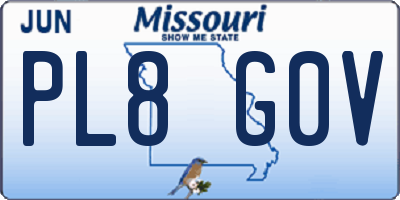 MO license plate PL8G0V