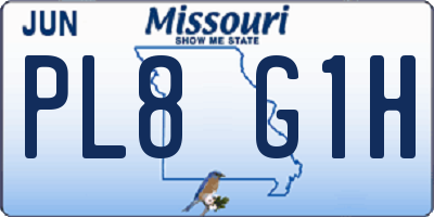 MO license plate PL8G1H