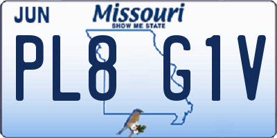 MO license plate PL8G1V