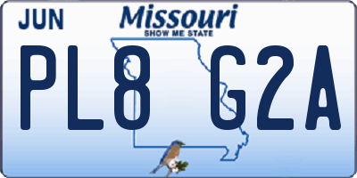MO license plate PL8G2A