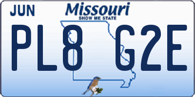 MO license plate PL8G2E