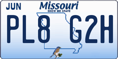 MO license plate PL8G2H