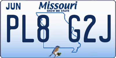 MO license plate PL8G2J
