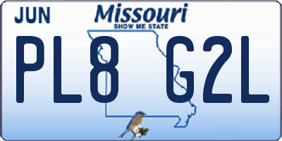 MO license plate PL8G2L