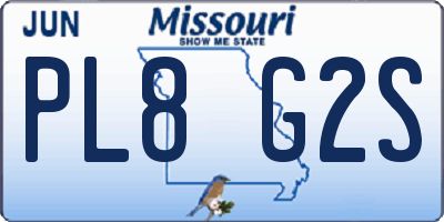 MO license plate PL8G2S