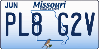 MO license plate PL8G2V