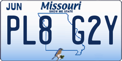 MO license plate PL8G2Y