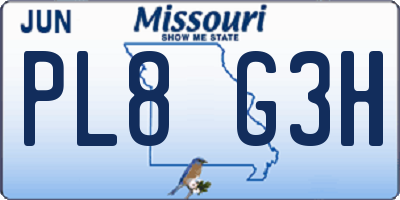 MO license plate PL8G3H