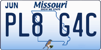MO license plate PL8G4C
