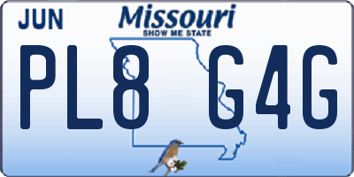 MO license plate PL8G4G