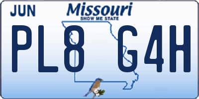 MO license plate PL8G4H