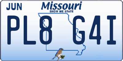 MO license plate PL8G4I