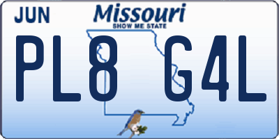MO license plate PL8G4L