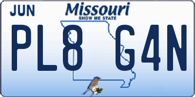 MO license plate PL8G4N