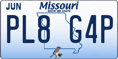 MO license plate PL8G4P