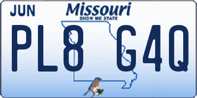 MO license plate PL8G4Q
