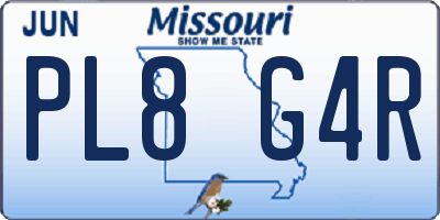 MO license plate PL8G4R
