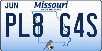 MO license plate PL8G4S