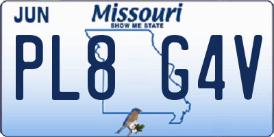 MO license plate PL8G4V