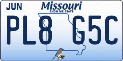 MO license plate PL8G5C