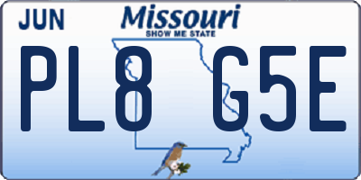 MO license plate PL8G5E