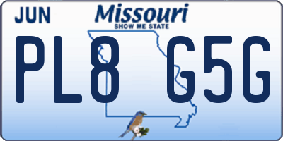 MO license plate PL8G5G