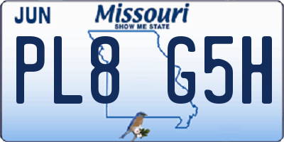 MO license plate PL8G5H