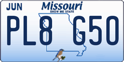 MO license plate PL8G5O