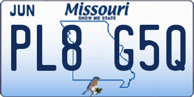 MO license plate PL8G5Q