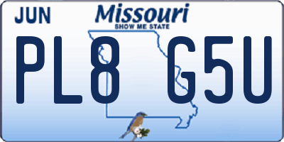 MO license plate PL8G5U