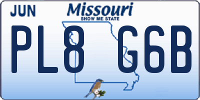 MO license plate PL8G6B