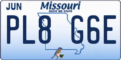 MO license plate PL8G6E