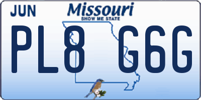 MO license plate PL8G6G